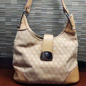 Vintage Dooney & Bourke Yellow Canvas Shoulder Bag